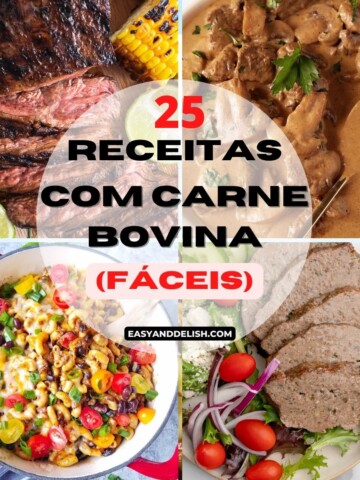 foto colagem de algumas receitas com carne bovina