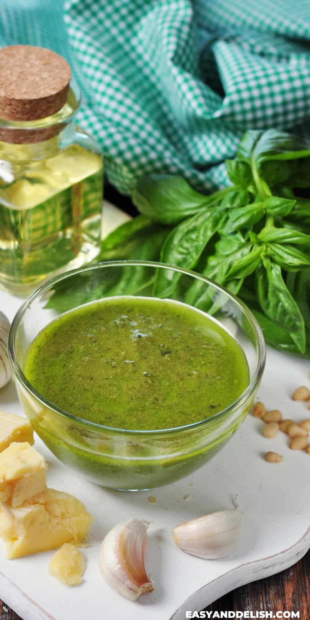 pesto sauce in a bowl