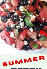 close up of summer berry fruit salad