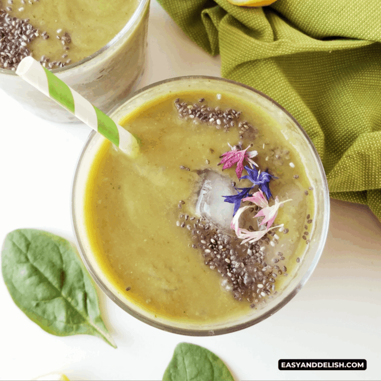 close up of two glasses of Reese Witherspoon's green smoothie