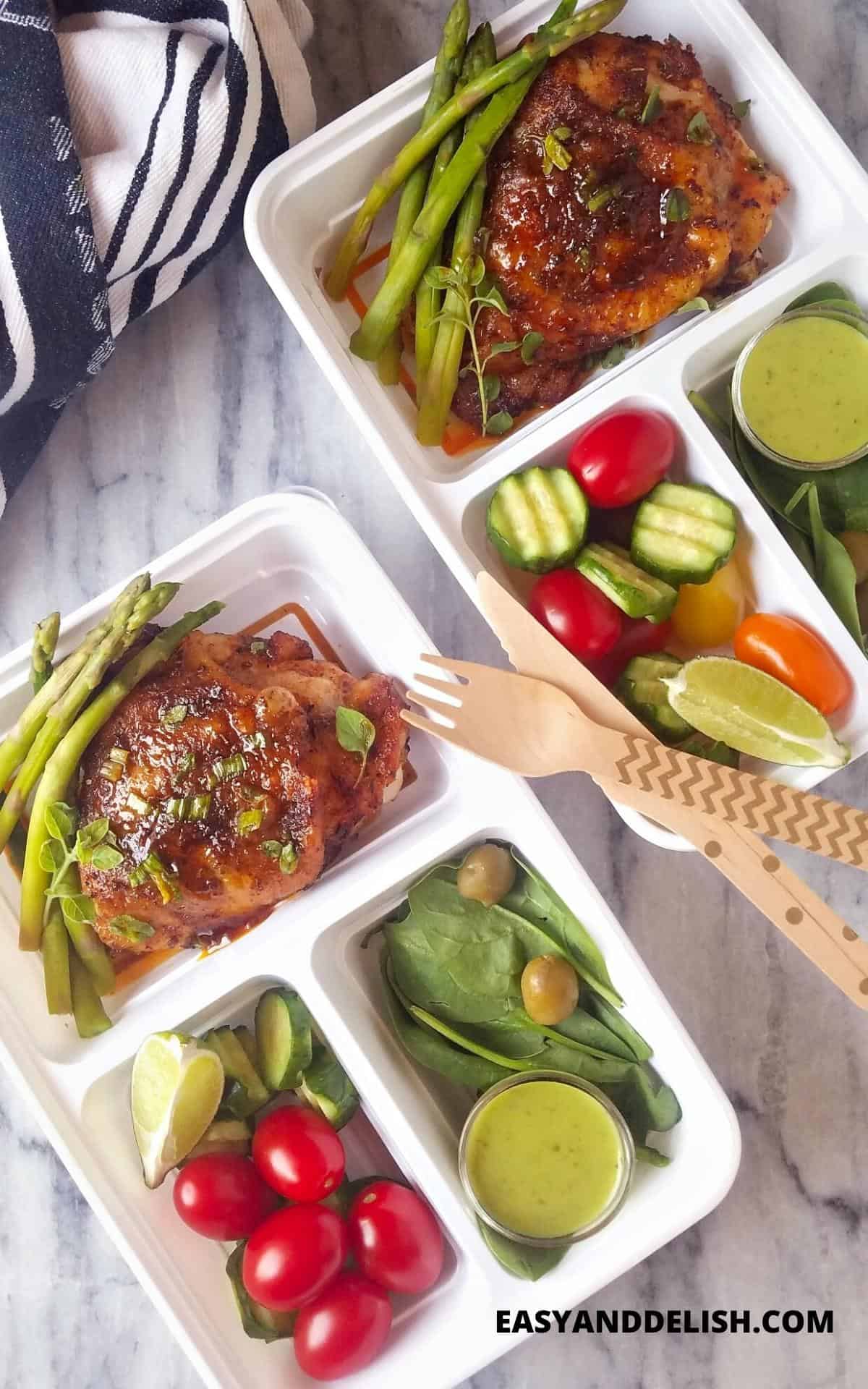 bento boxes with high protein meal preps for lunch
