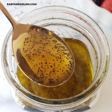 a jar of poppy seed dressing