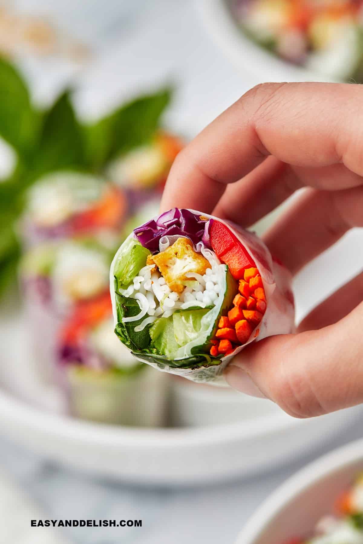 a hand holding an appetizer