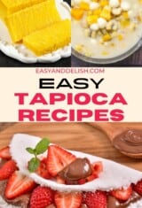 photo collage showing some tapioca recipes from different countries