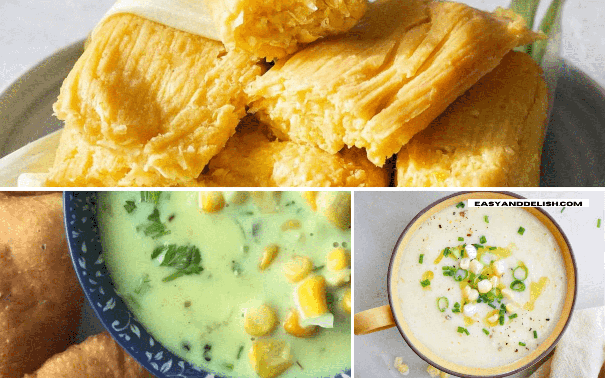 image collage showing 3 fresh corn recipes