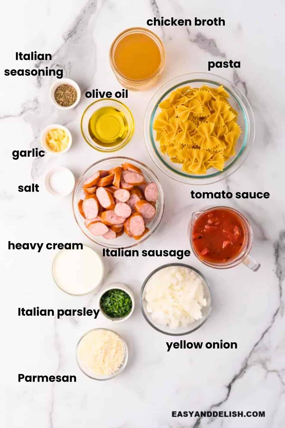 Ingredients on a table.