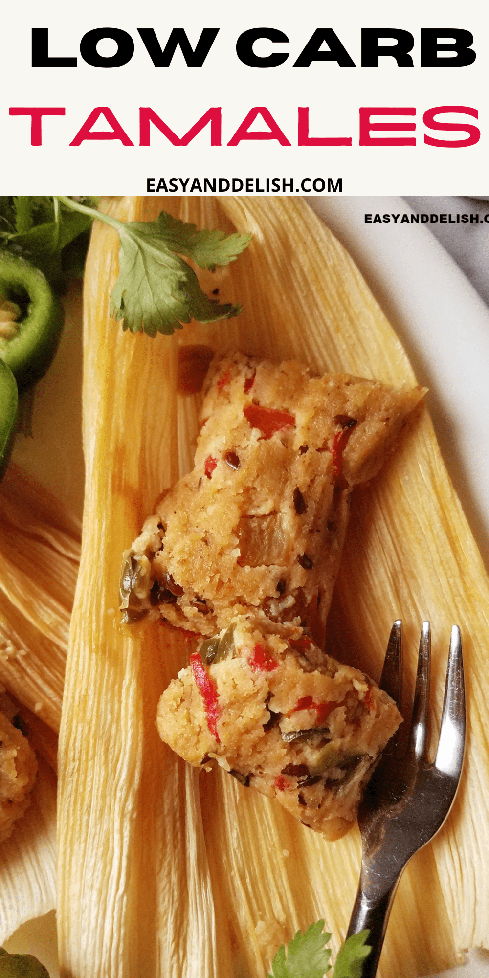 Close up of vegan keto tamales unwrapped on a plate.