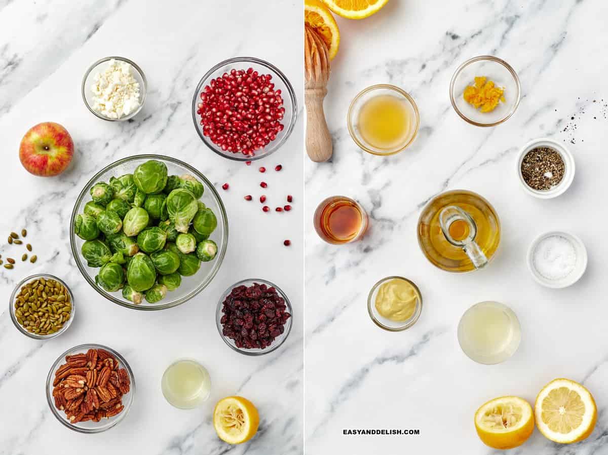 ingredients over a table.