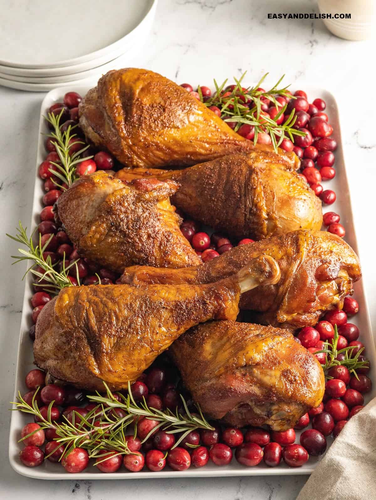 main dish in a platter decorated for Thanksgiving