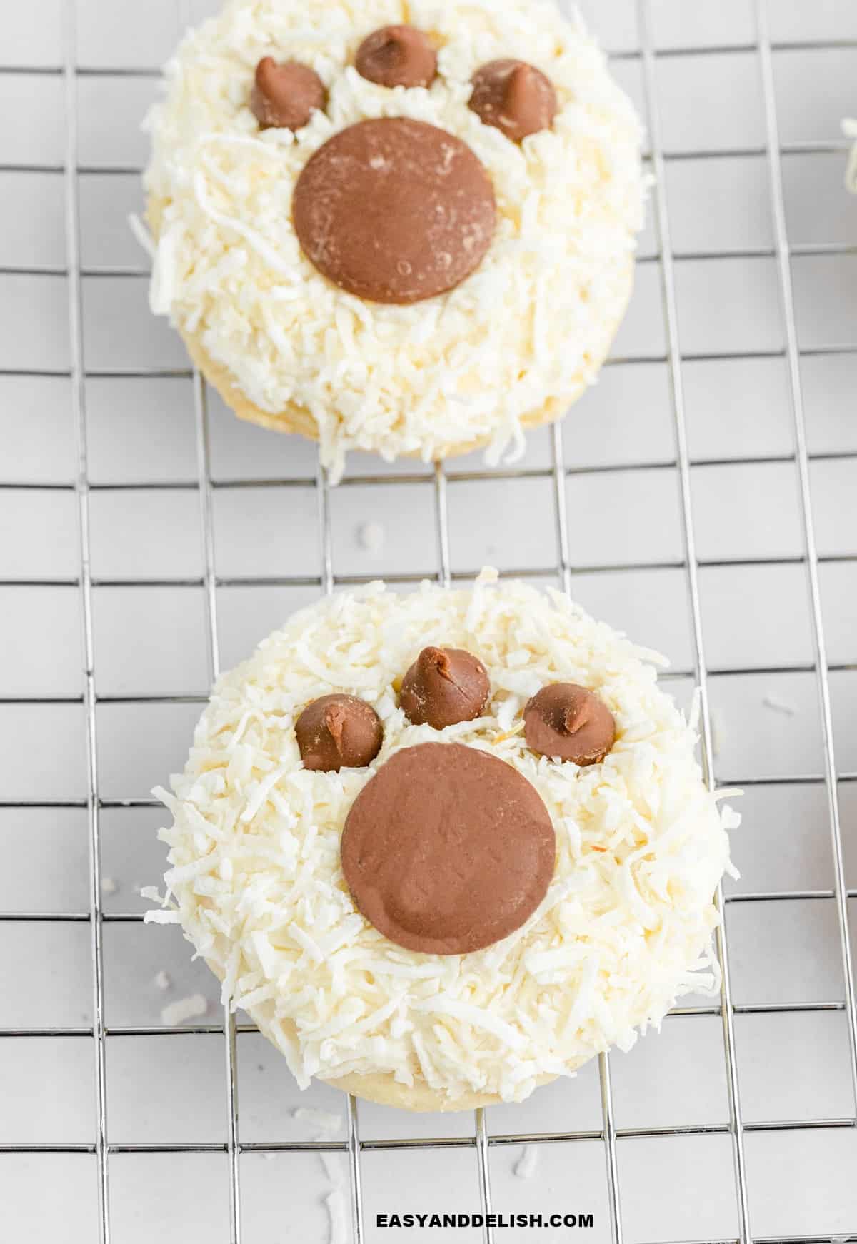 two baked goodies over a wire rack.