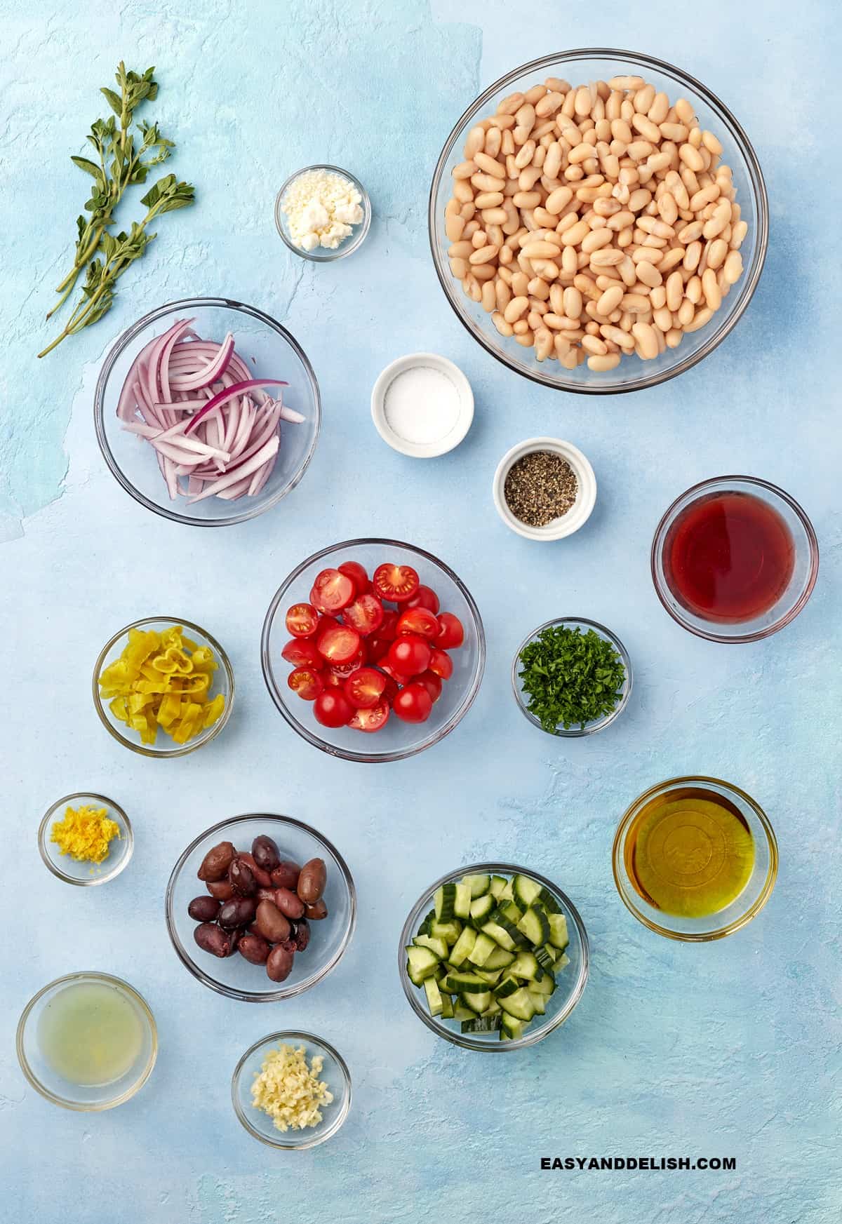 ingredients on a table.