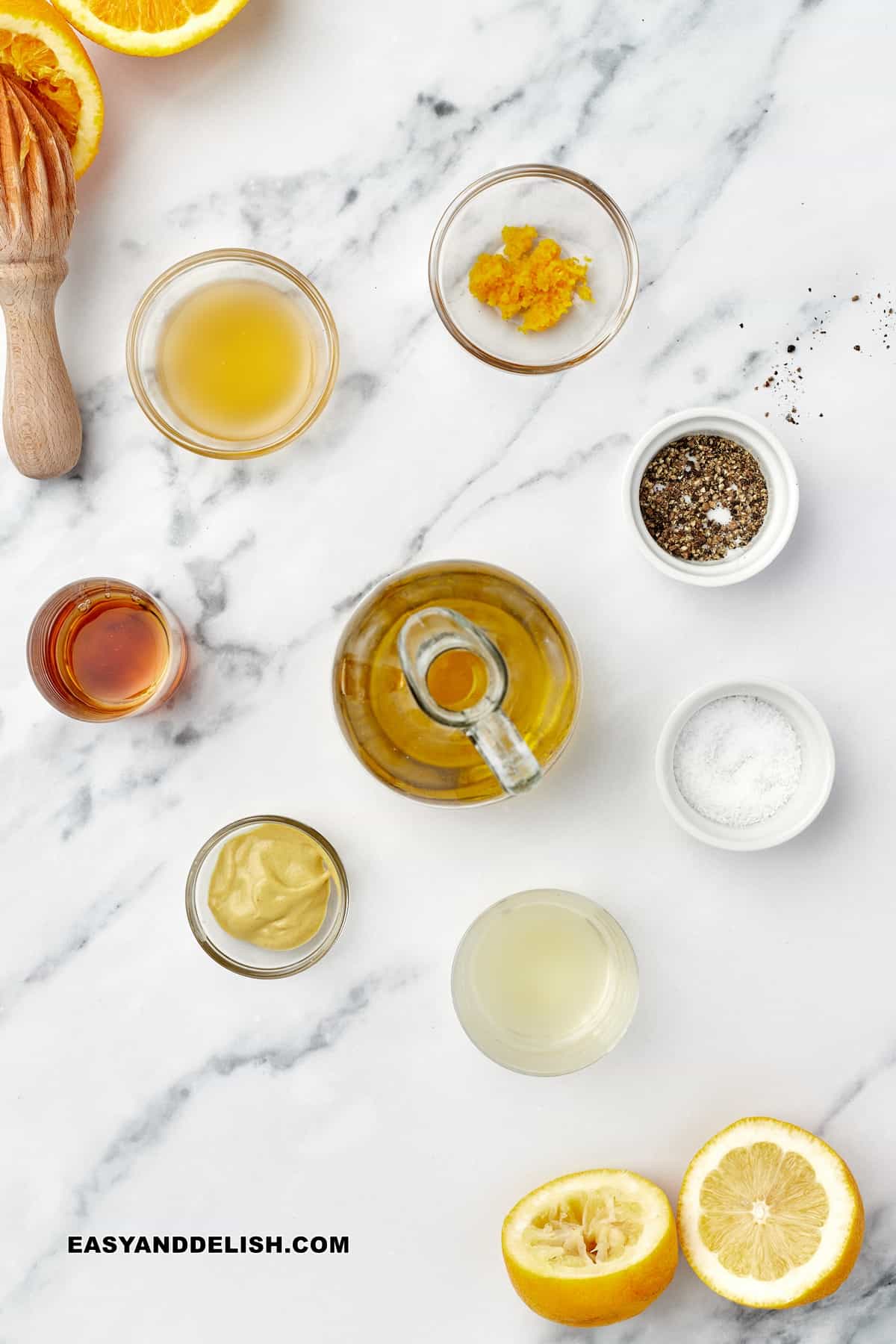 ingredients on a table.