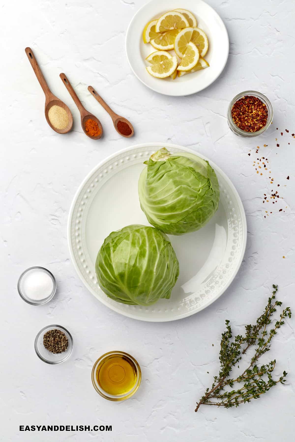 ingredients on a table.