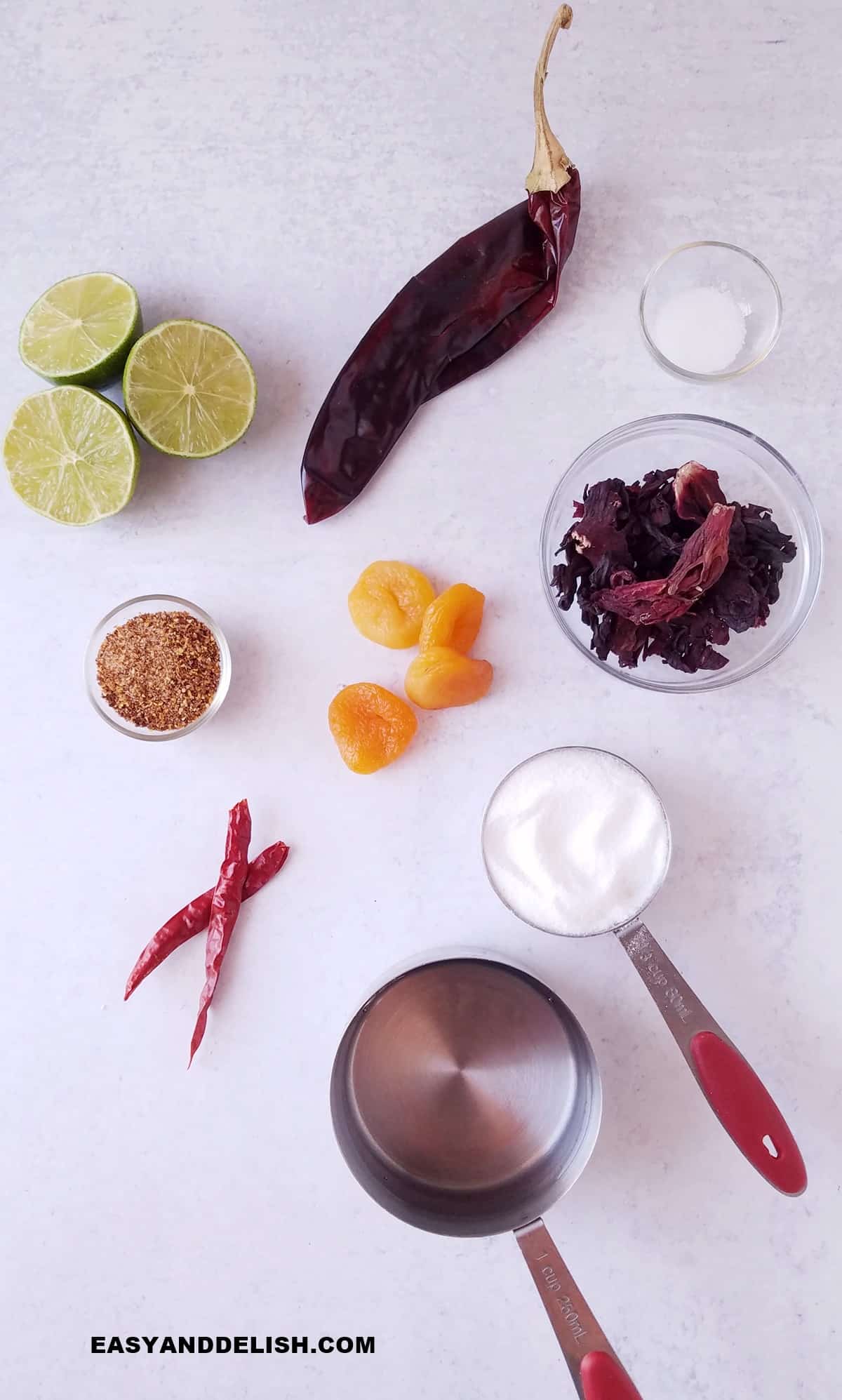 ingredients on a table.