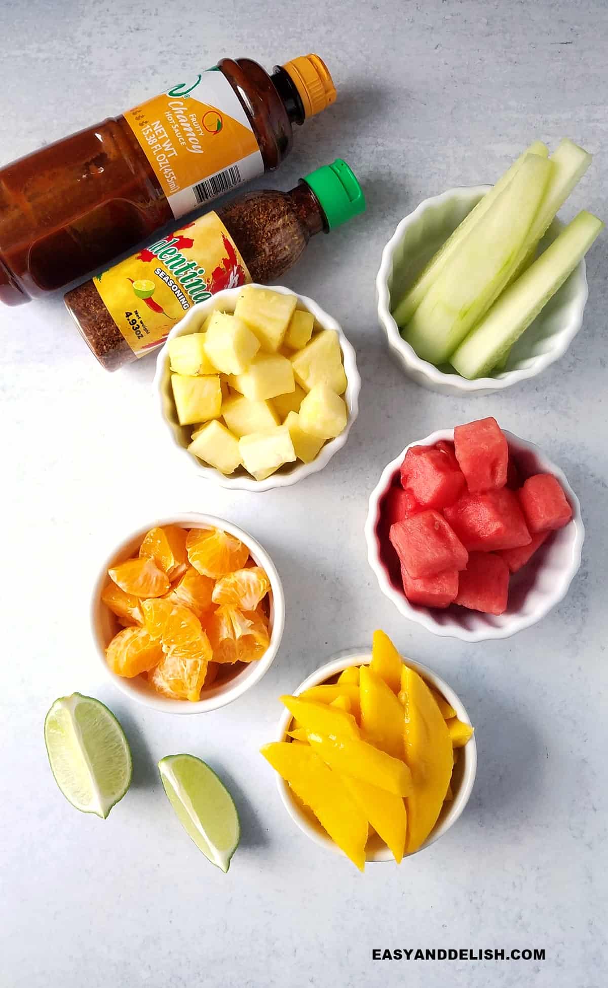 ingredients on a table.