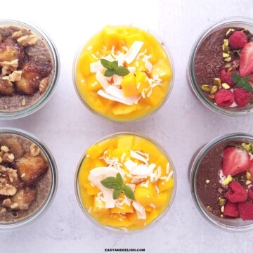 chia pudding in mason jars as part of how to meal prep for the week.
