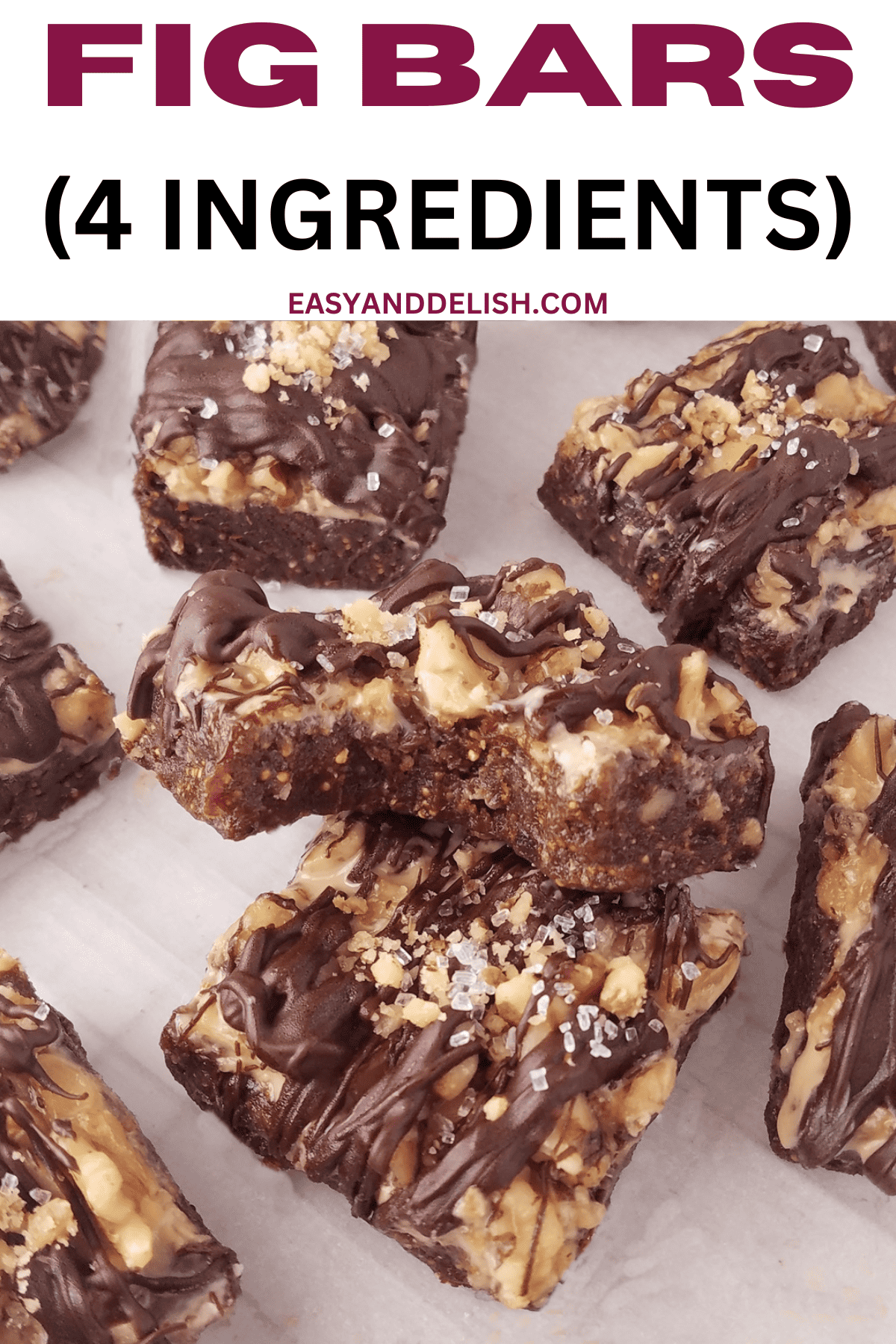 close up image of fig bars on a rack lined with parchment paper. 