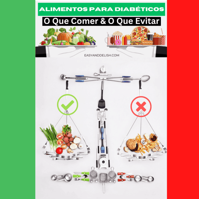 foto de capra mostrando uma colagem dos aleimentos que podem ser comidos e dos que devem ser evitados na dieta para diabeticos.