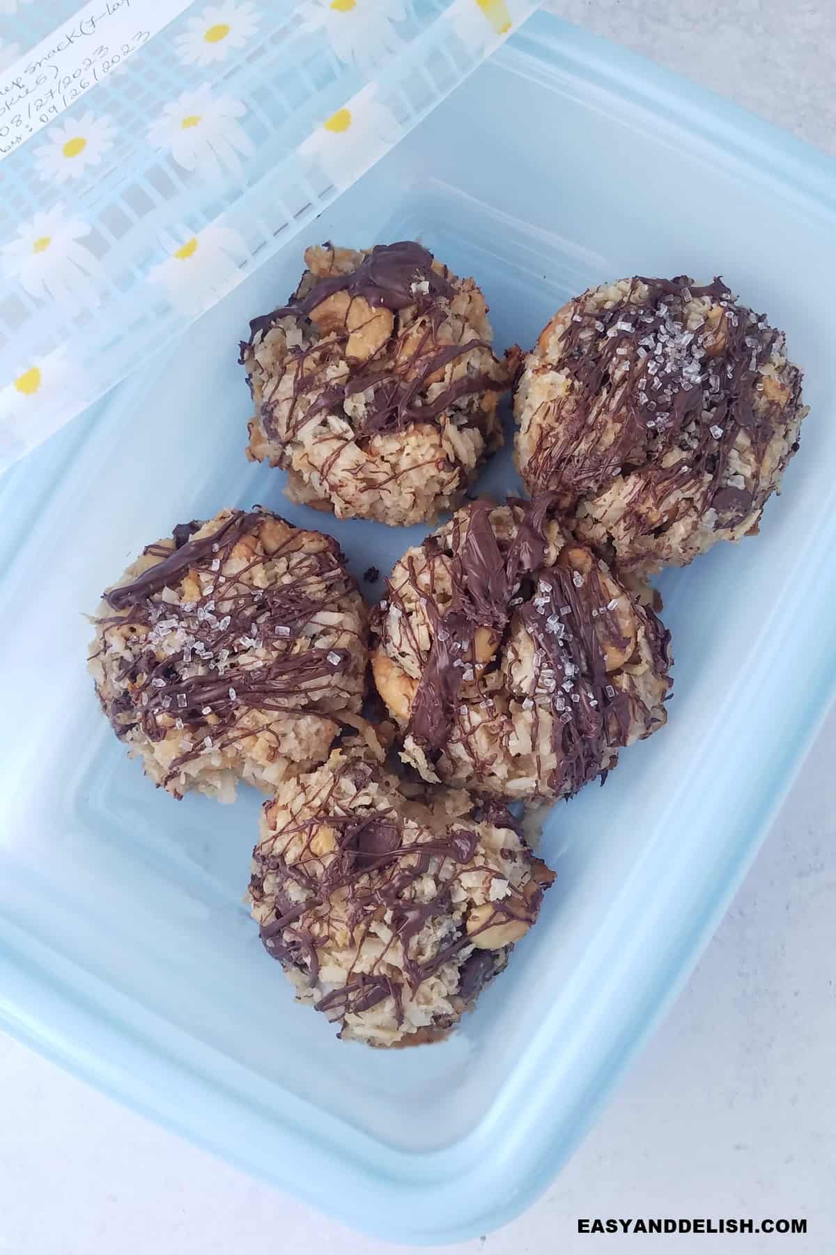 Baked goodies stored into a a meal prep container.