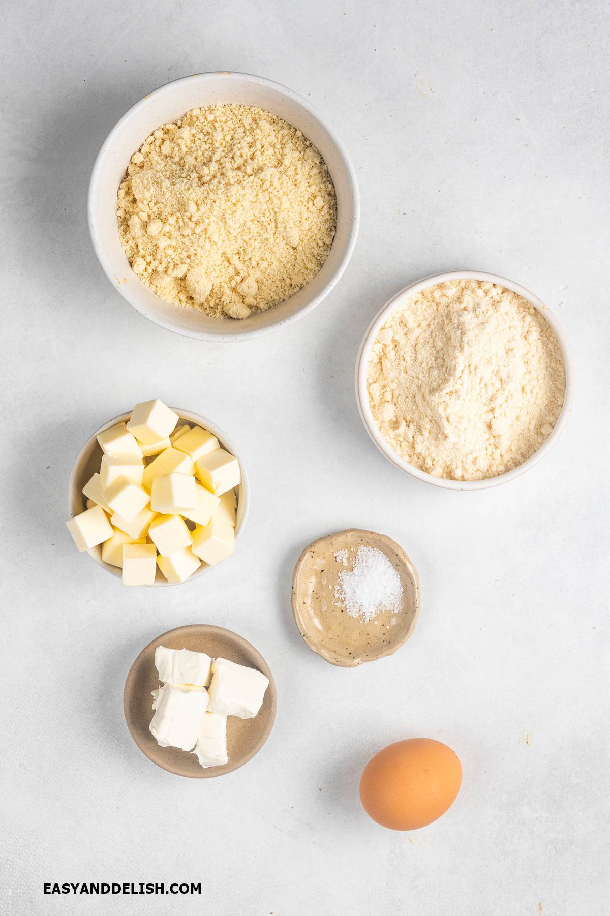 crust ingredients on a table. 