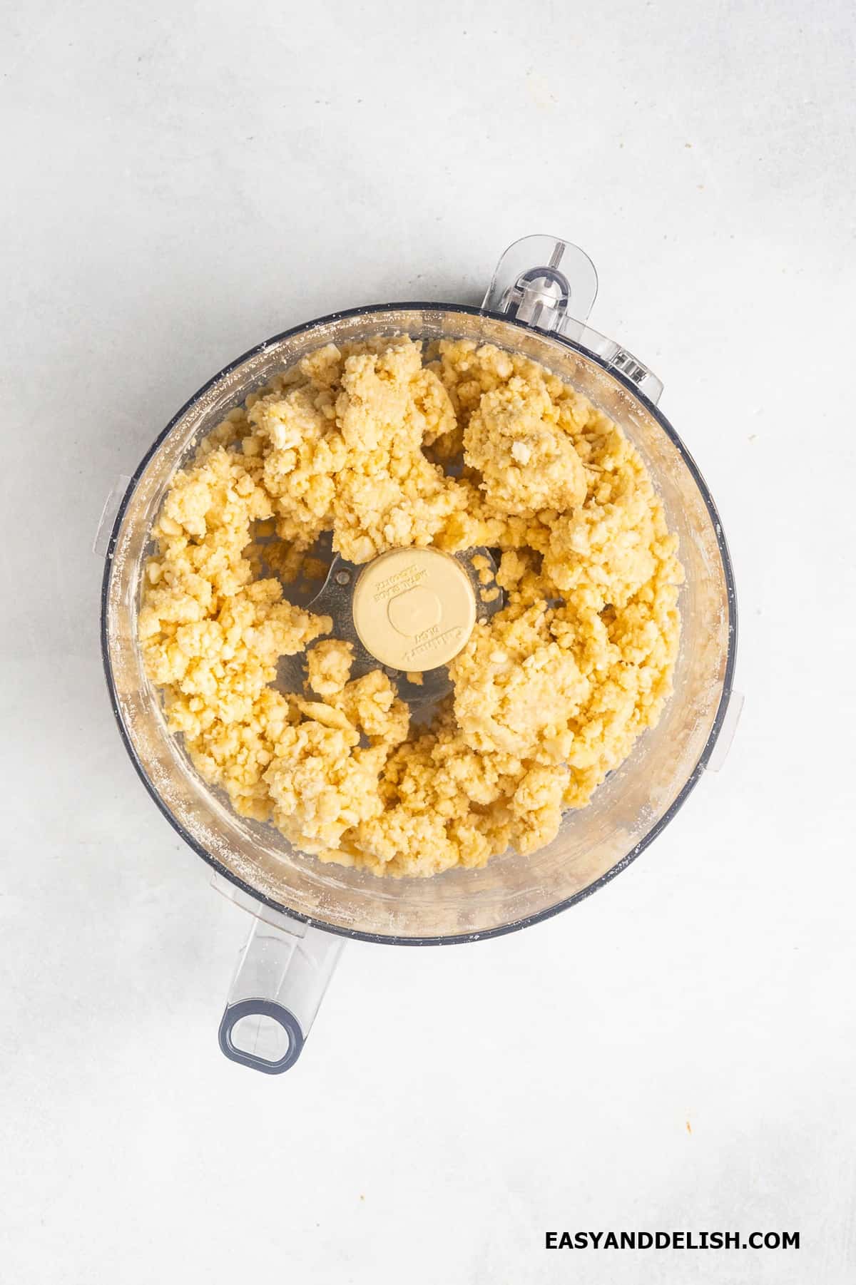 crumbly crust dough in a food processor. 