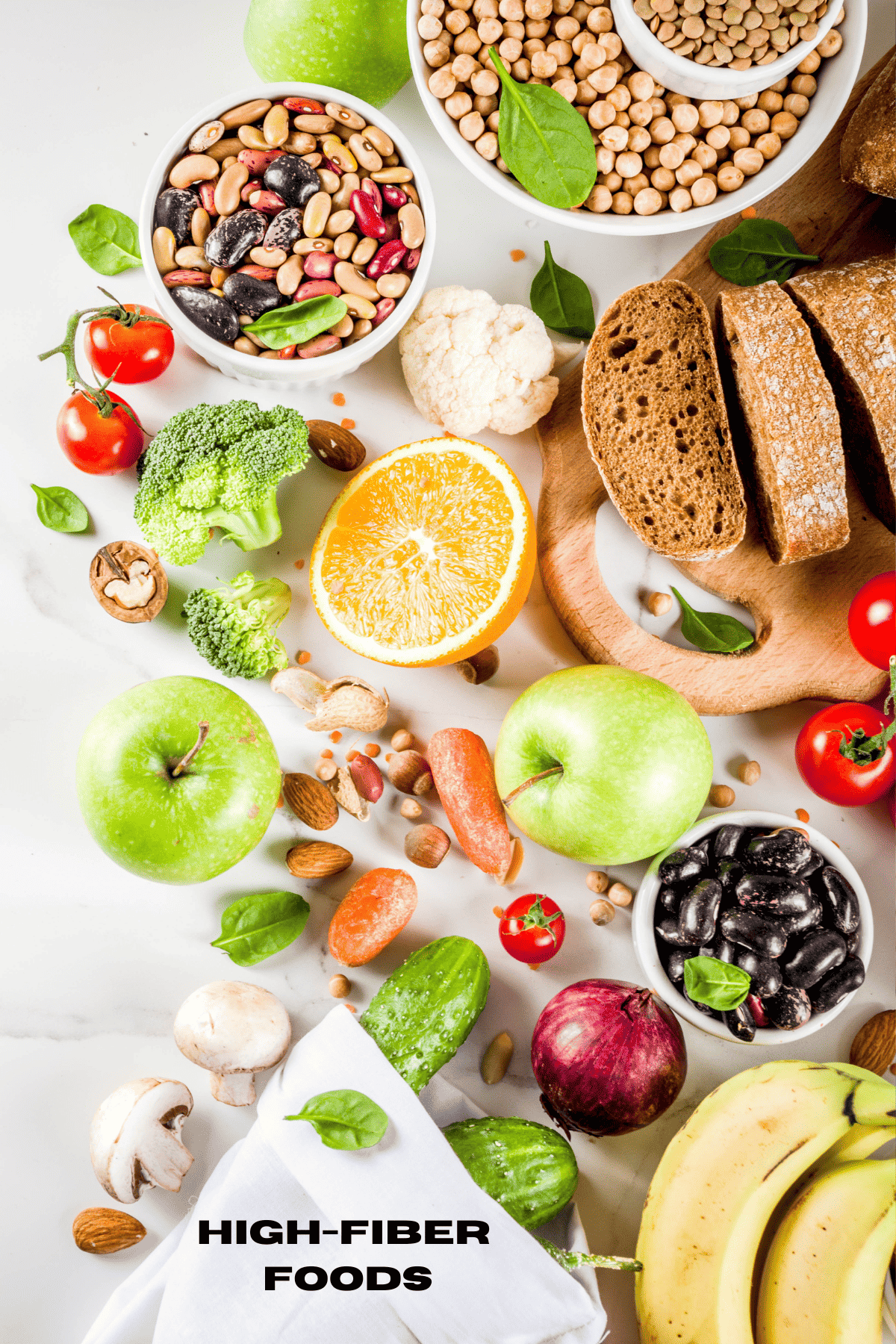 A table full of healthy foods. 