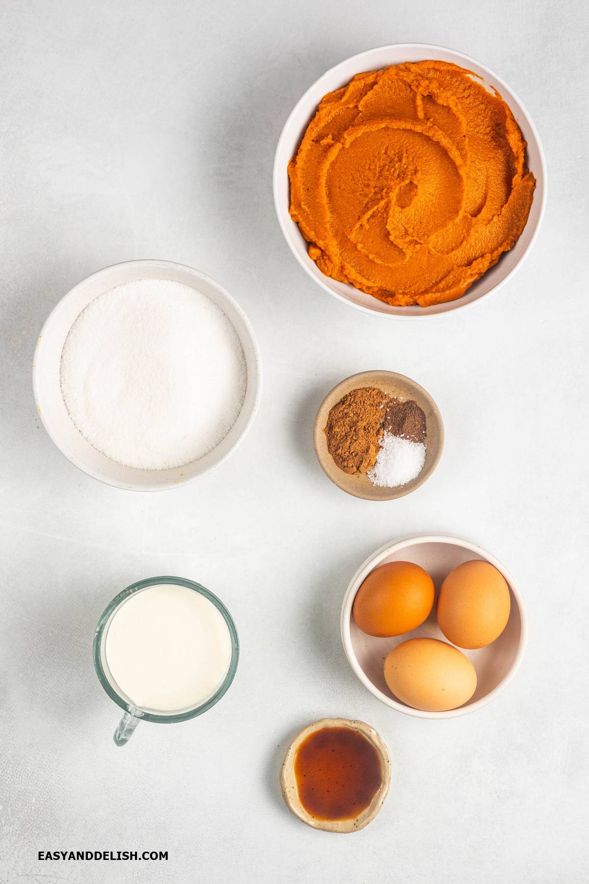 filling ingredients on a table.