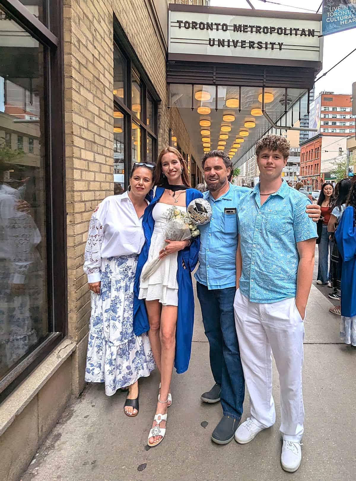 Valentina with family in Toronto