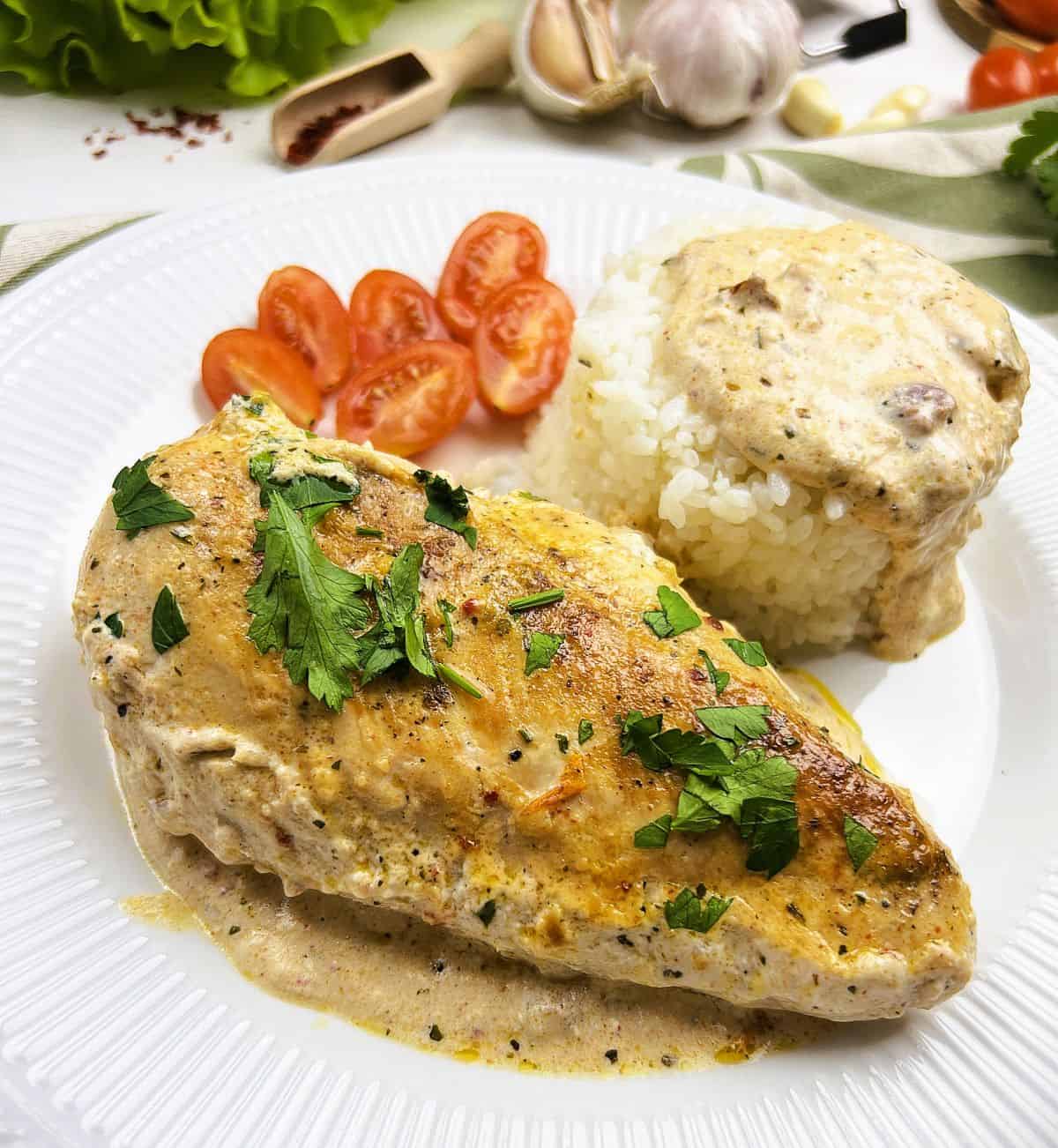 Marry Me Chicken Plated Dish Completed