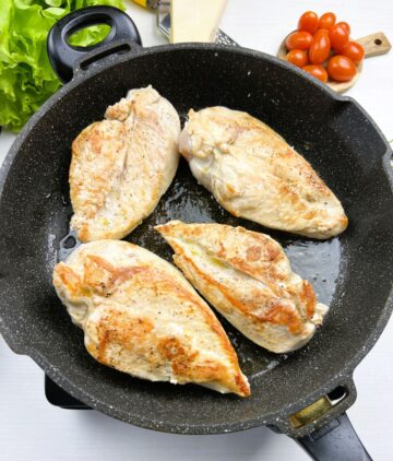 Marry Me Chicken Plated browning the chicken