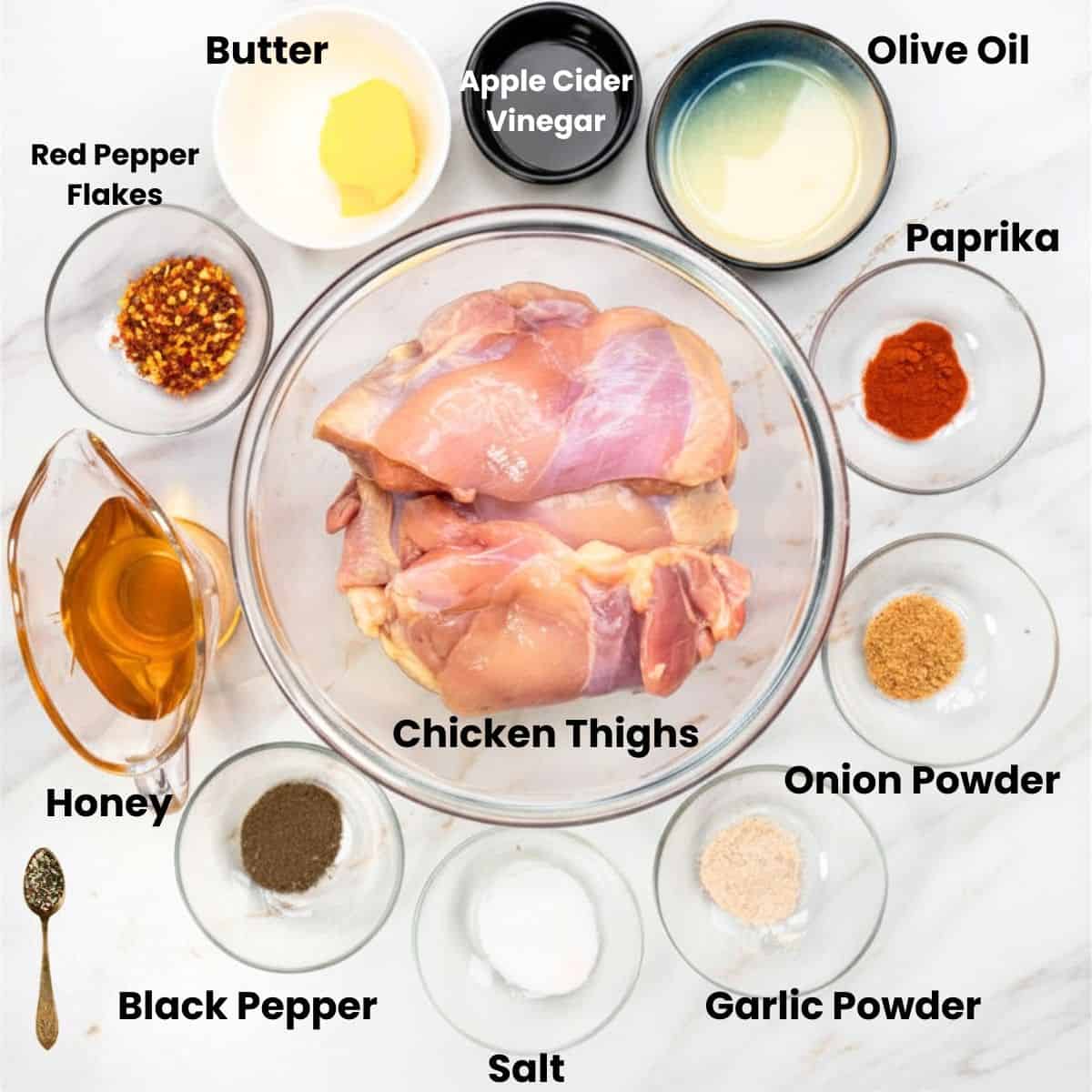 Hot Honey Chicken Ingredients Labelled