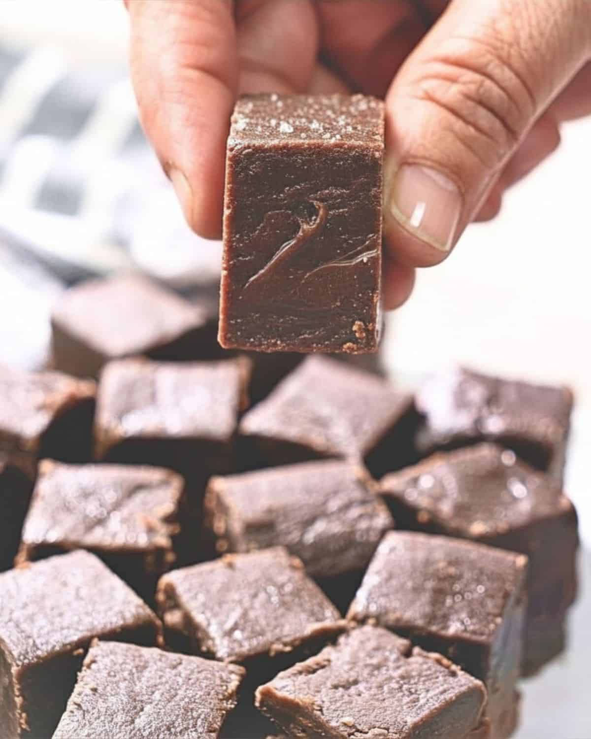 Peanut Butter fudge square finished and chilled.