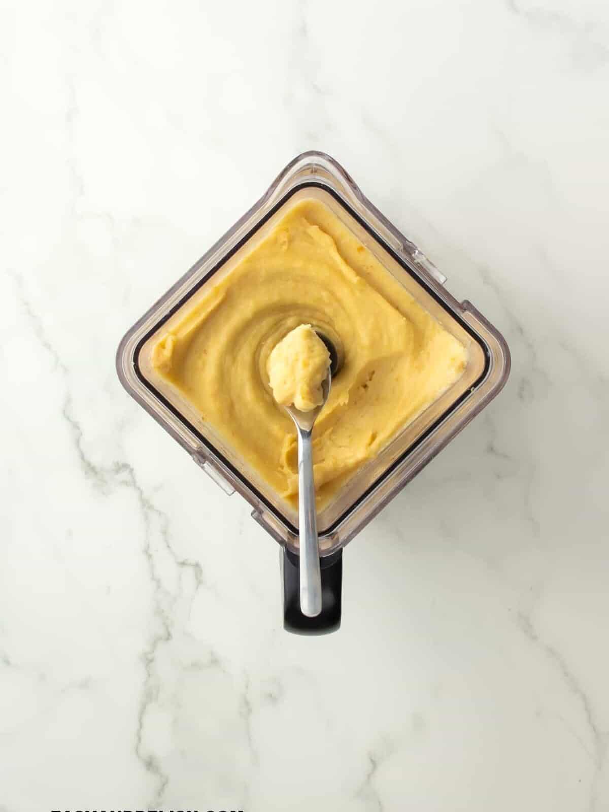 dessert mixture blended ina  blender until smooth.